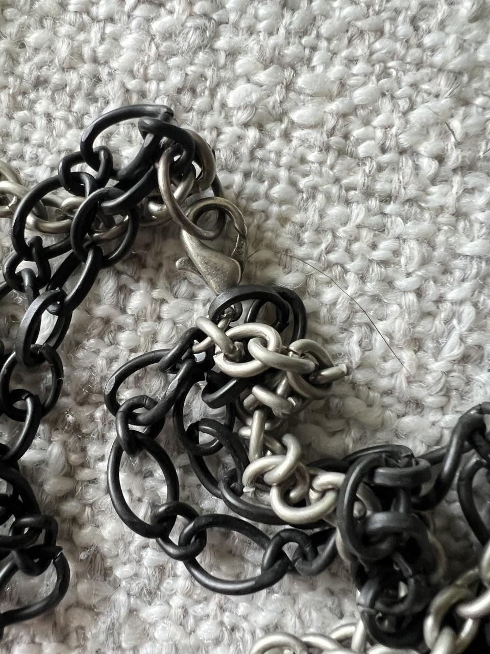 Black and Faux Pearl Chain Neckalce
