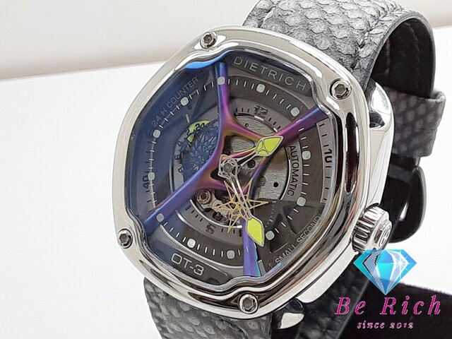 Dietrich Organic Time Men’s Watch SS Leather Silver Gray From Japan #3047