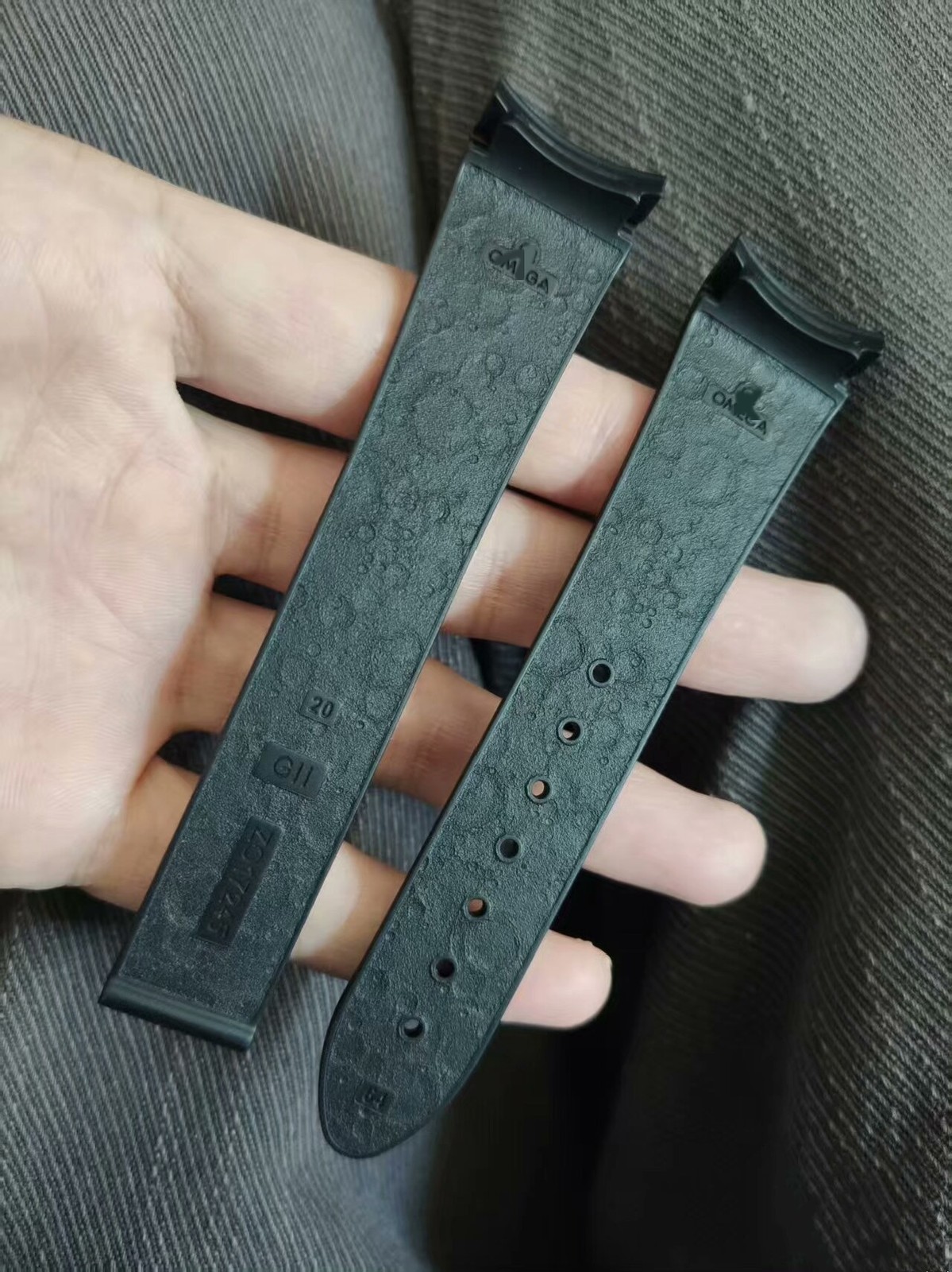 20mm Rubber Watch Strap Fits For Omega Speedmaster Moonwatch 42mm Ref 310.32.42