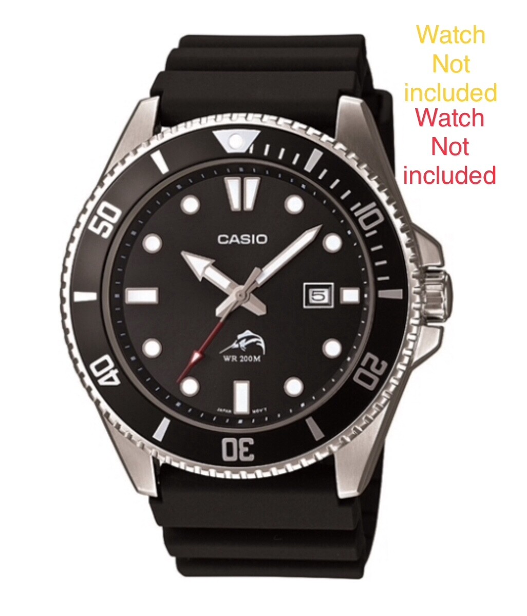Genuine Casio Watch Band Diver MDV-106-1AV Rubber Strap and Spring Rods.