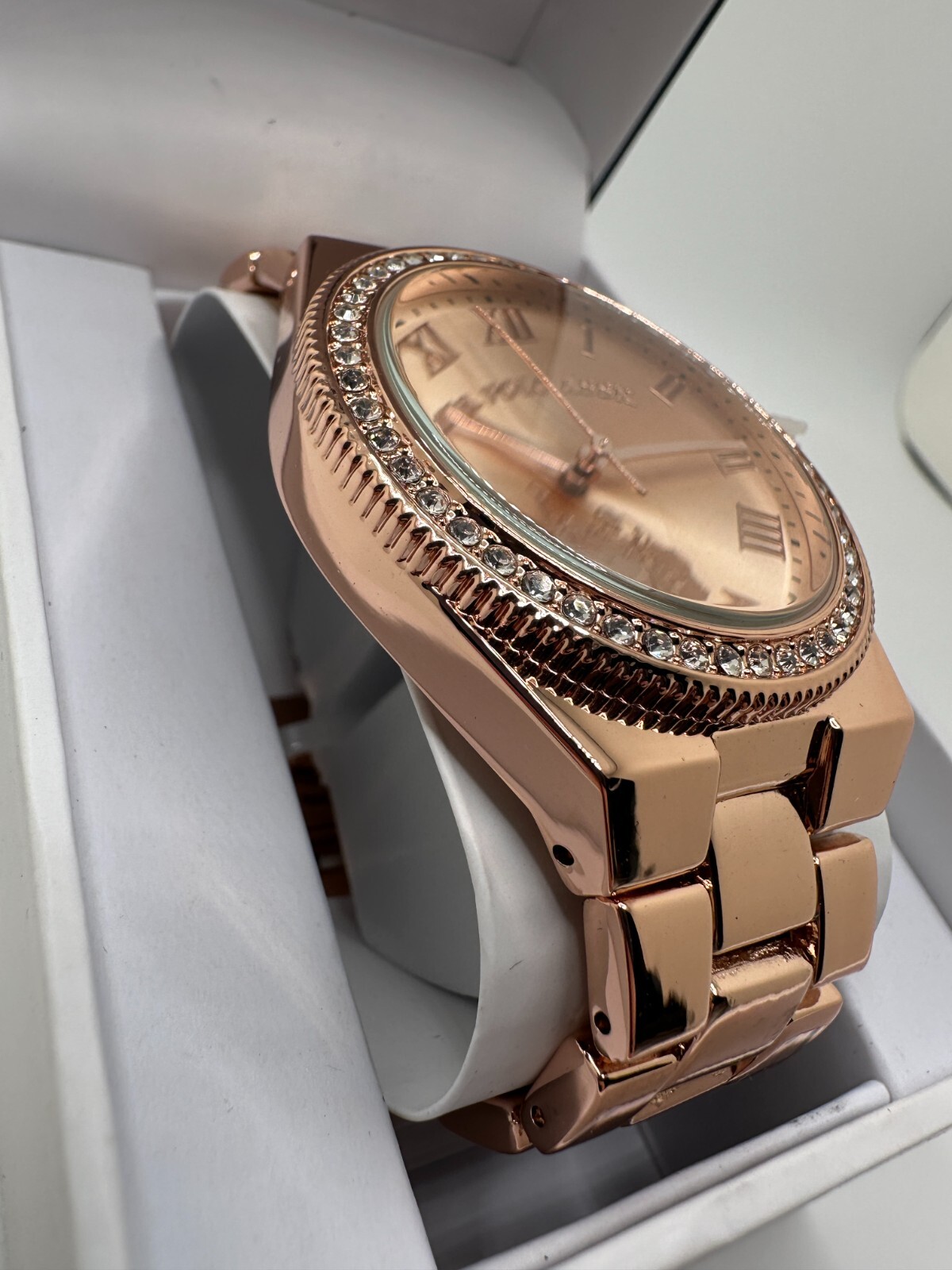 U.S. Polo Assn. Womens Rose Gold Tone Analog Display Round Wristwatch