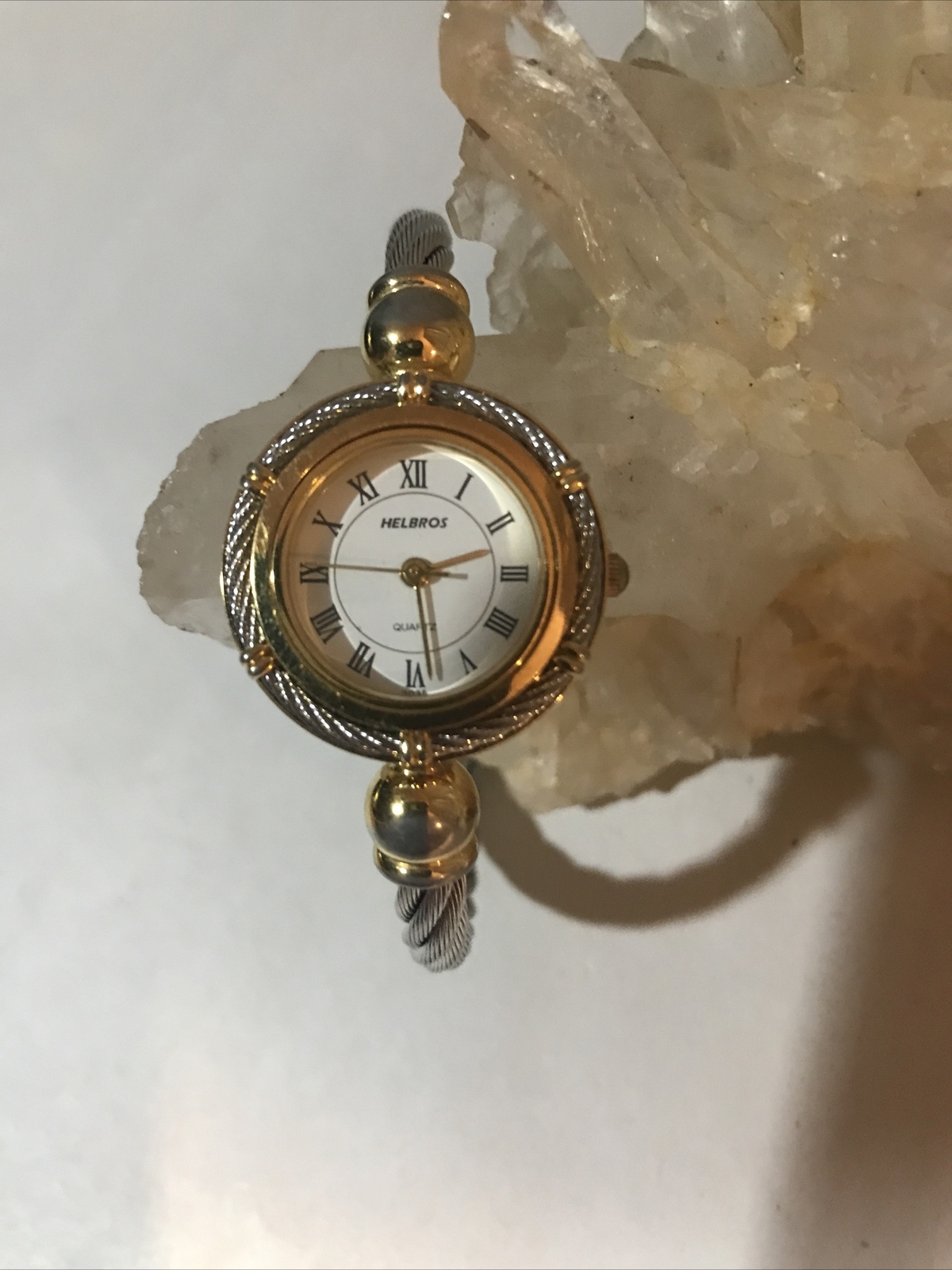 Ladies Helbros Metal Wire Bracelet Watch With New Battery