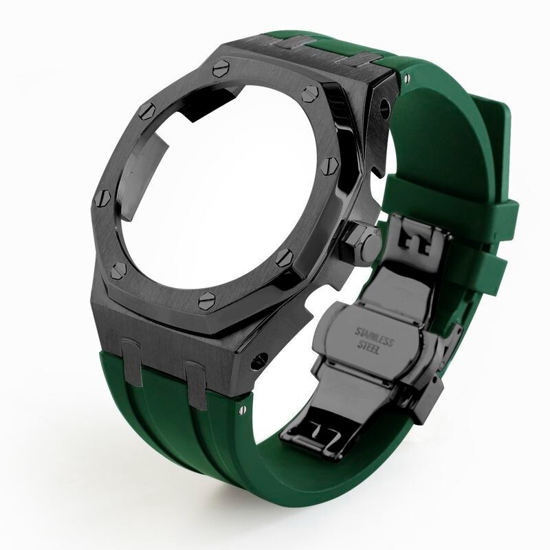 For G-Shock GA2100 GA2110 CasiOak Mod Kit 5th Gen Steel Bezel Case Rubber Strap