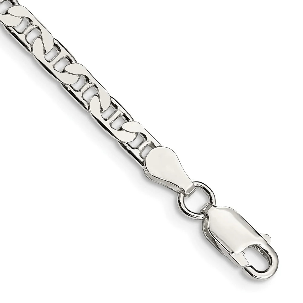 Sterling Silver 3.75mm Flat Anchor Chain Bracelet 7″-9″