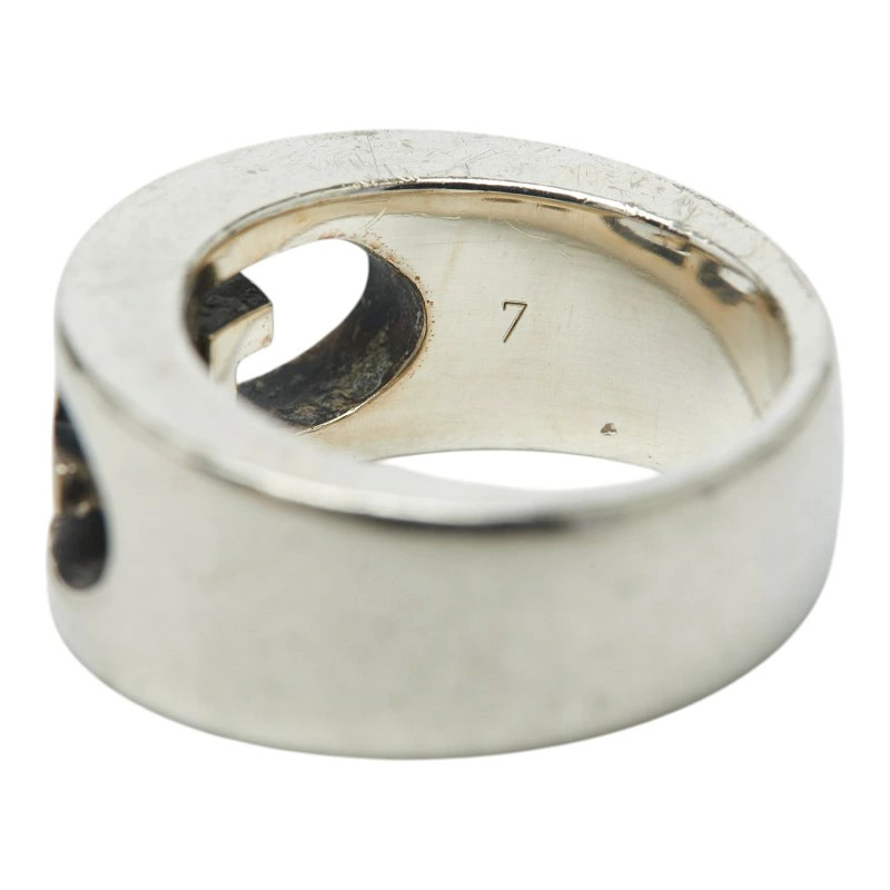 Gucci Silver Double G Logo Ring US 3.5.5 SV925 Ladies Jewelry
