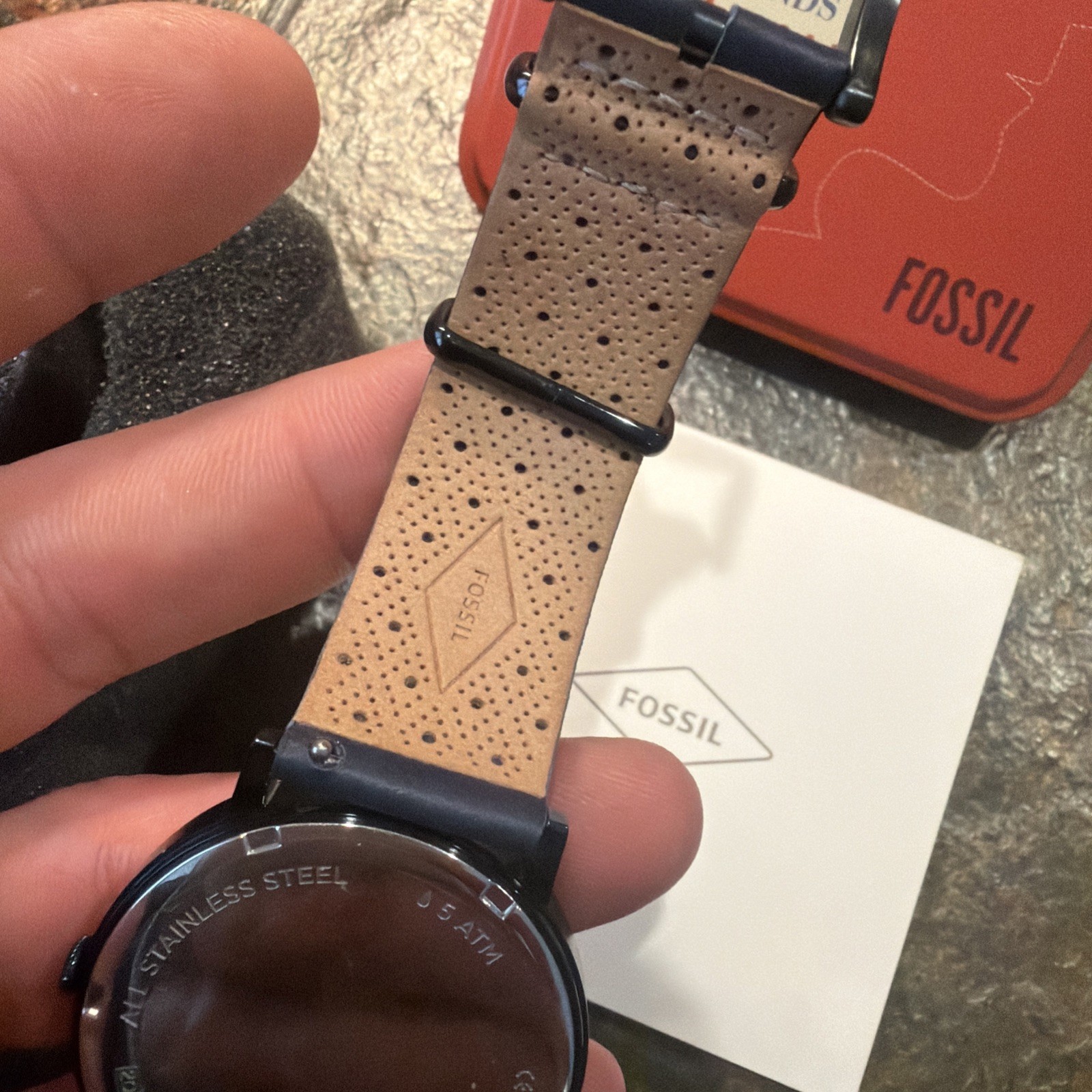 Fossil Blue Leather Watch unisex Male Female