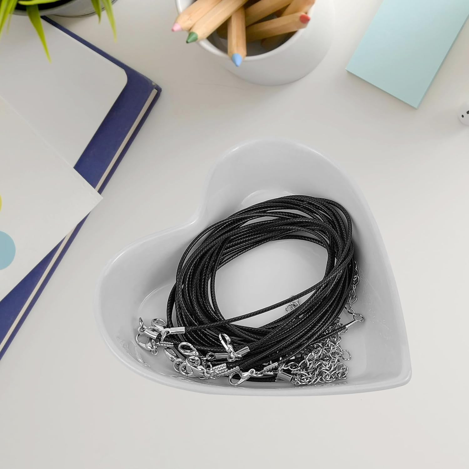 20 Pack Black Necklace Cord, Leather Cord Necklace with Clasp, Waxed Rope Neckla