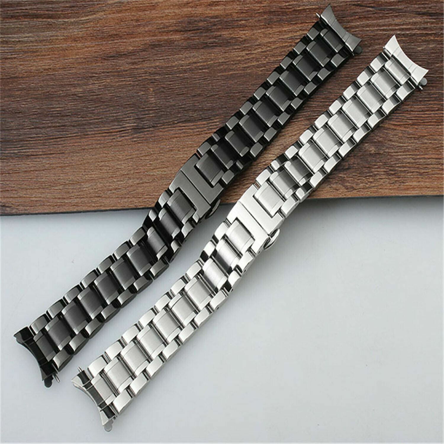 12mm 15 16 17 18 19 20 21 22 23 24mm Curved End Watch Band Stainless Steel Strap