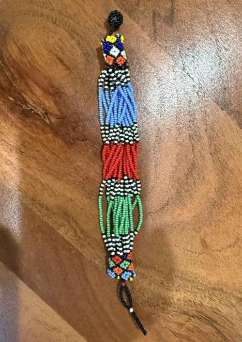 Handmade South African Beaded Bracelet Multicolor Seed Bead Tribal Boho Jewelry