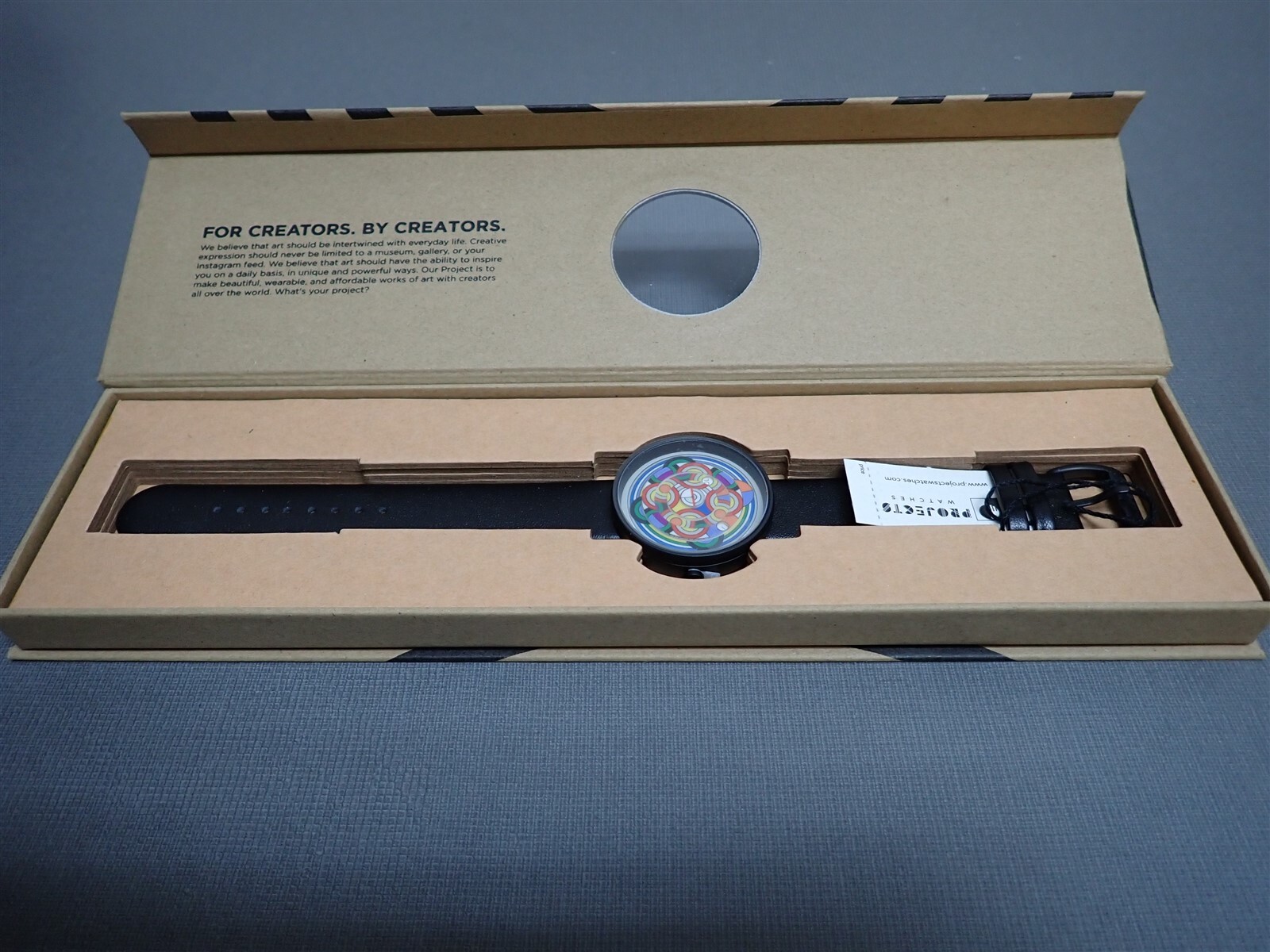NEW Projects Watches PJT-7575 Ode To Delaunay Color 40mm Black Leather Band