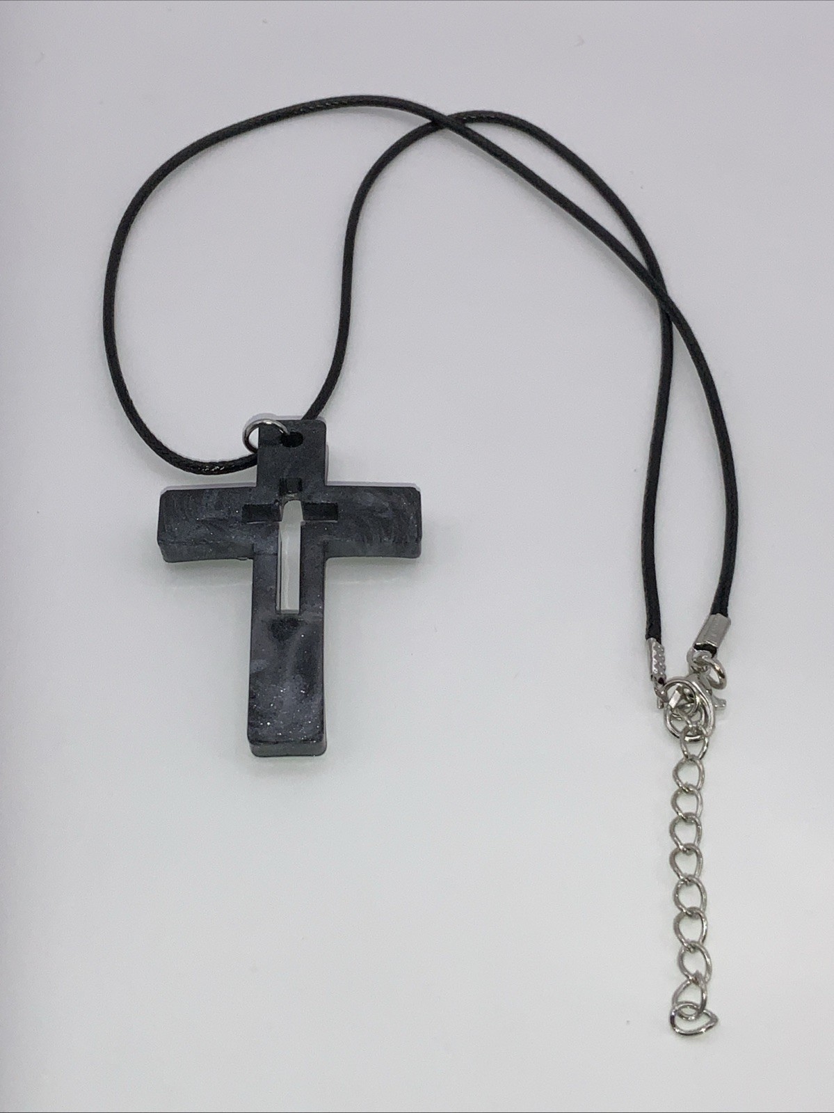 House Of David Marbled Granite Color Handmade Cross Necklace One Of A Kind