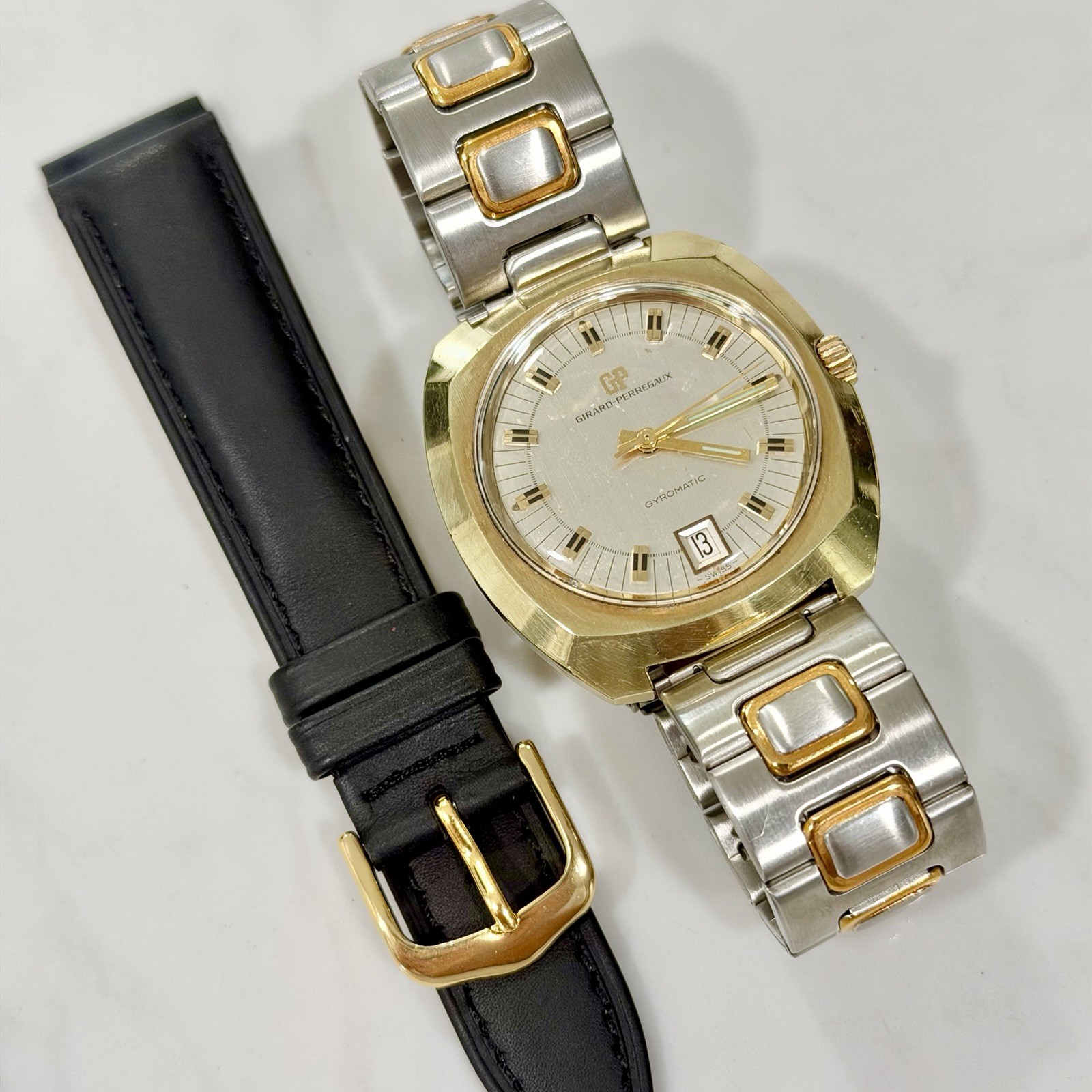 Vintage GIRARD PERREGAUX Gyromatic Date GoldPlated Automatic Men’s 38mm Watch