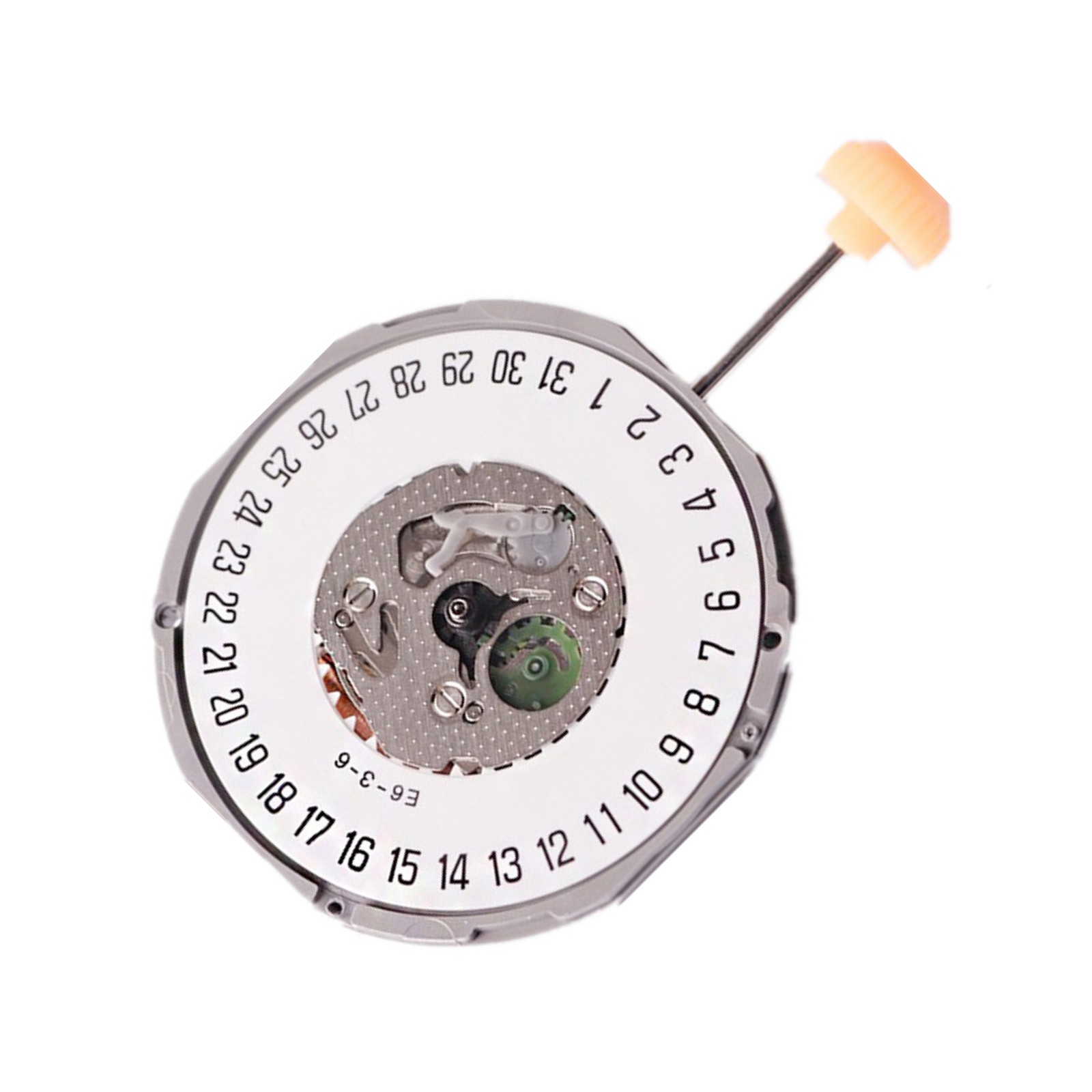 3-Hand 2.75mm Thickness Quartz Watch Movement Day@3/6 White-Dial For Miyota 1M12