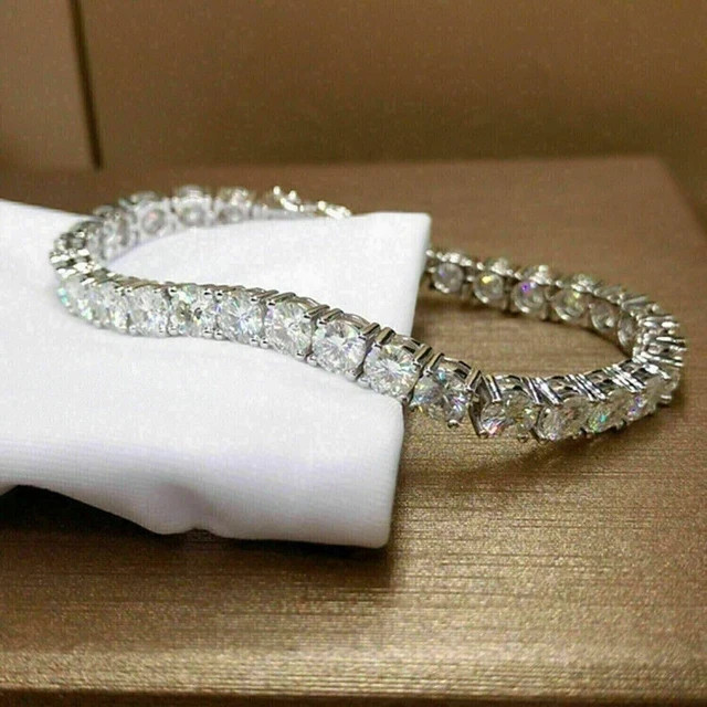 10 CT Round Cut Lab-Created Diamond Tennis Bracelet 14k White Gold Plated
