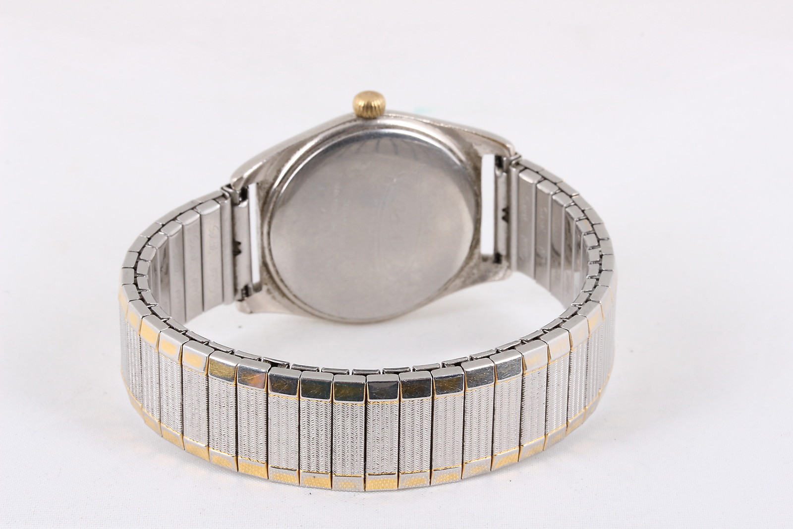 FOSSIL VT-2480 30M 100FEET WR FLEX BAND TWO- TONE WRISTWATCH NEW BATTERY 6716