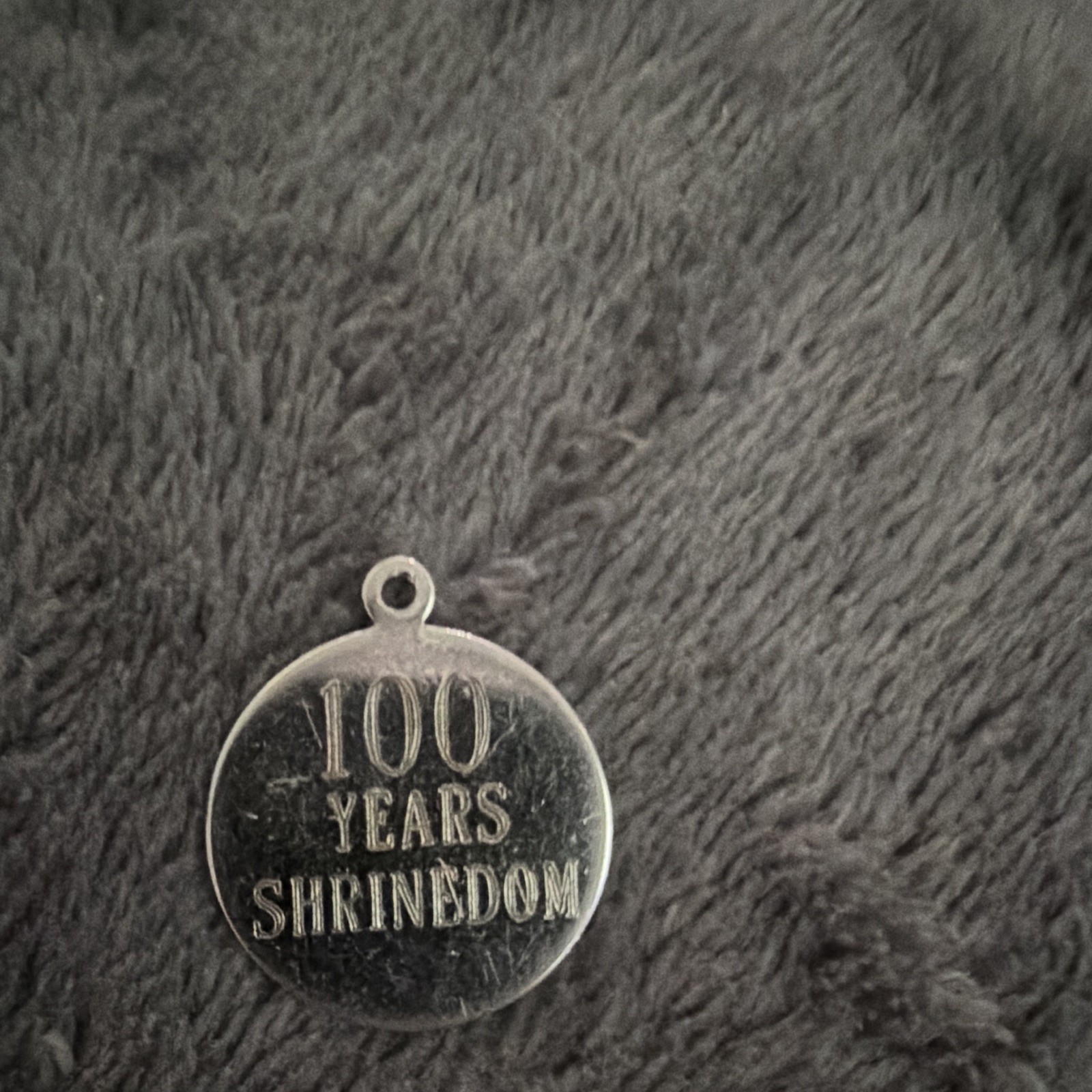 Sterling Silver Engraved Round Dangle Charm Cycle Corps ’72 100 Years Shrinedom