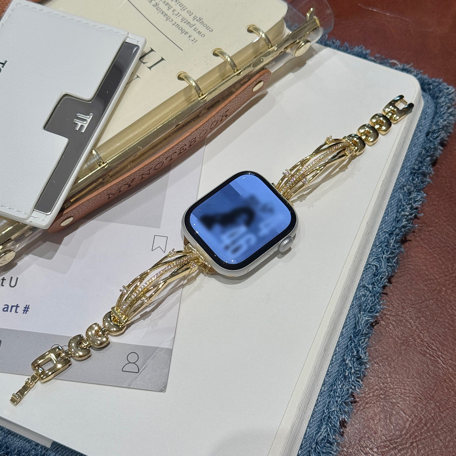 For iWatch Series 11 10 Ultra 2 3 9 8 7 SE 6 Luxury Diamond Metal Band Bracelet