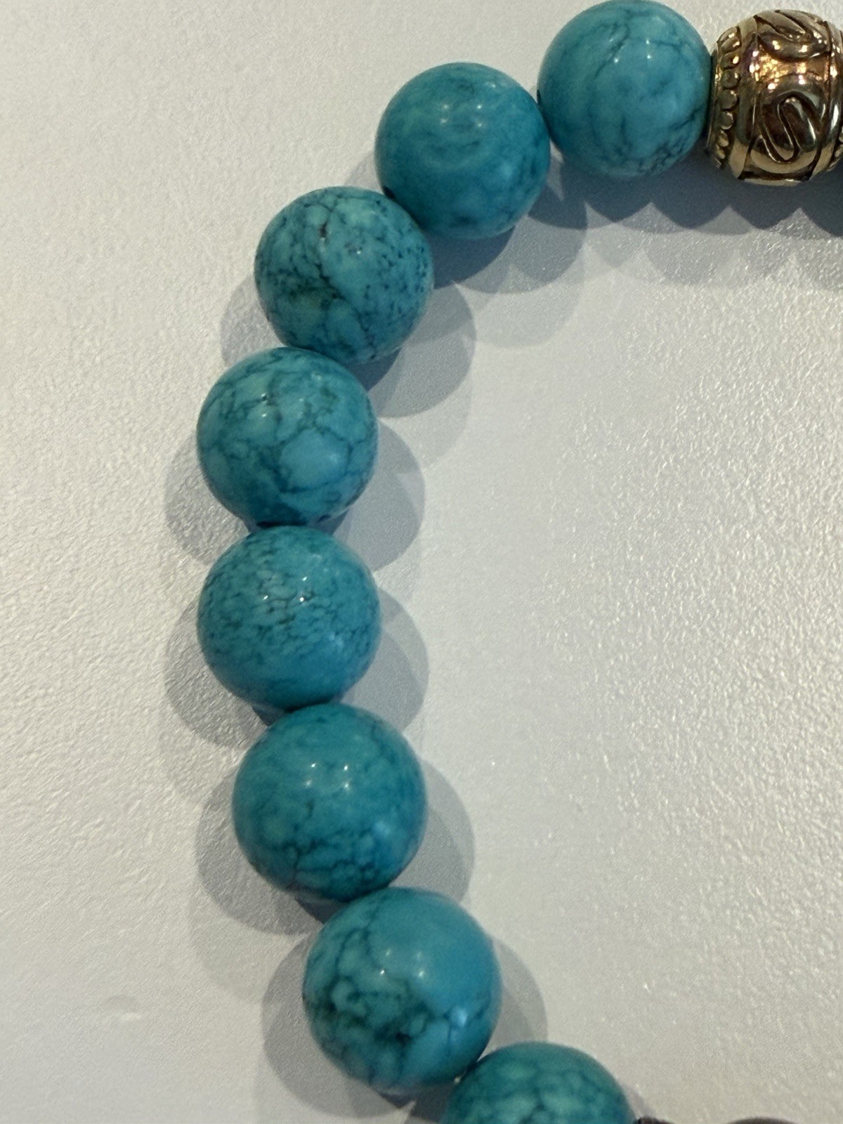 Beautiful Genuine Turquoise Beaded Stretch Bracelet 20 cm / 7.8″ Natural Stones
