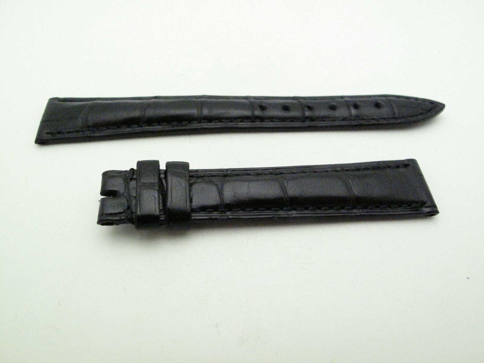 Blancpain Black croc alligator Strap 15mm/12mm BRAND NEW 105mm/70mm length 100%
