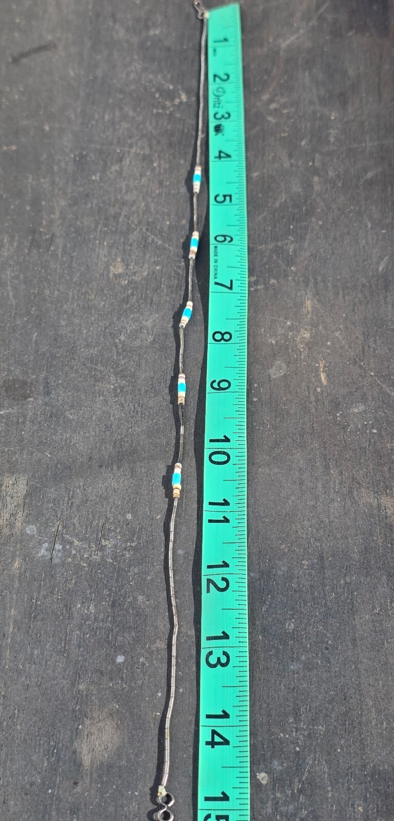 Vintage Native American Southwest Liquid Silver Turquoise Heishi Choker Necklace