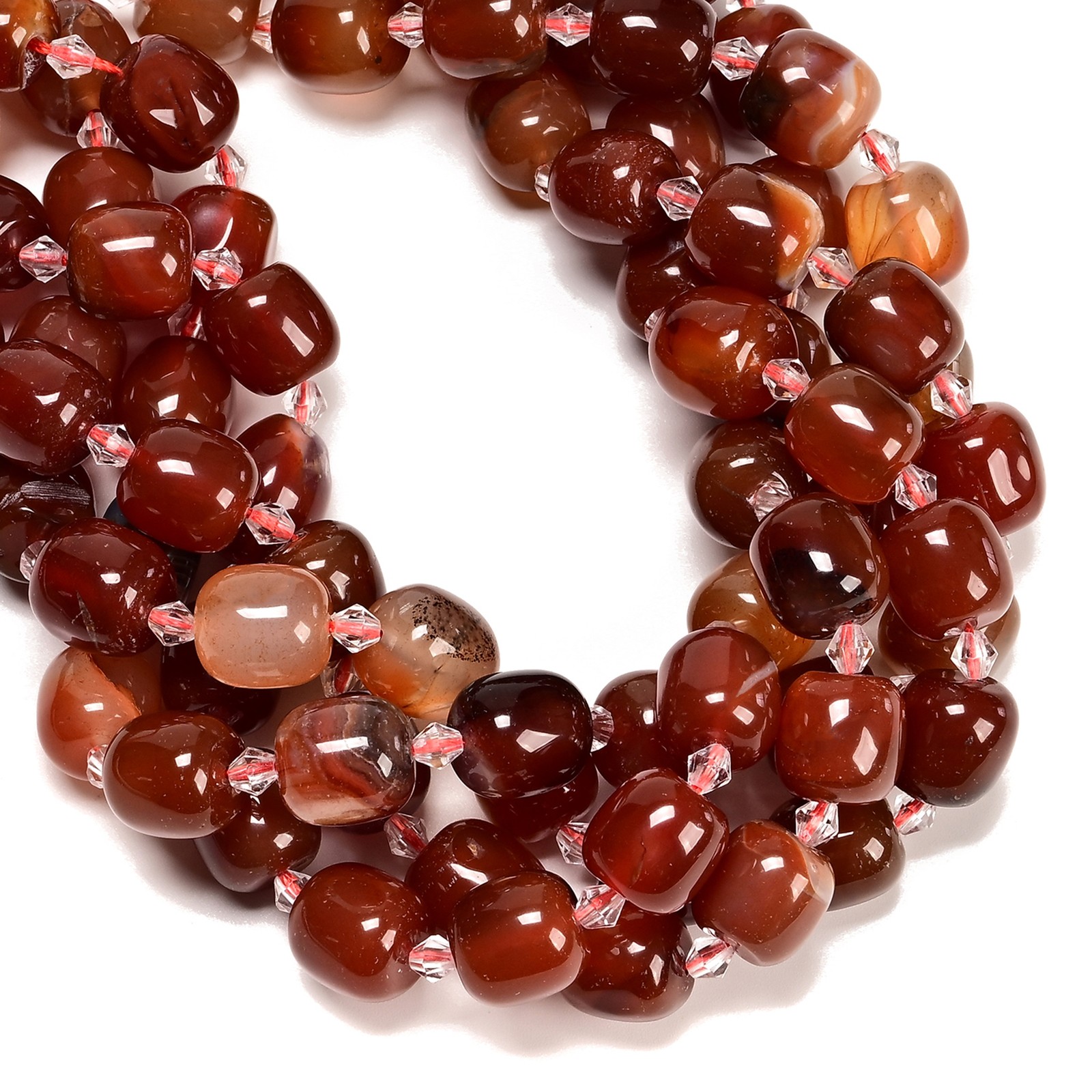 Natural Carnelian Barrel Drum Shape Beads Size 13-14mm 15.5” Strand