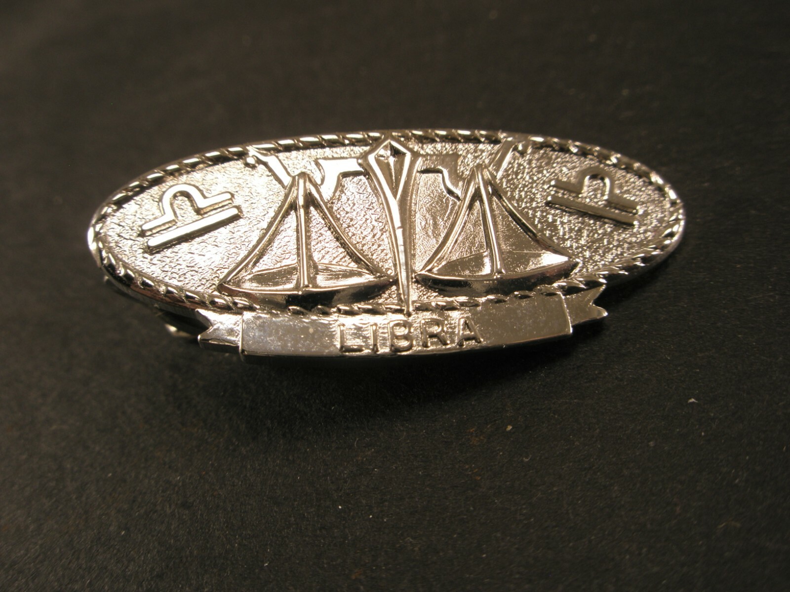 Libra Zodiac Astrological Birth Sign Vintage SMALL Tie Bar Clip scales stars