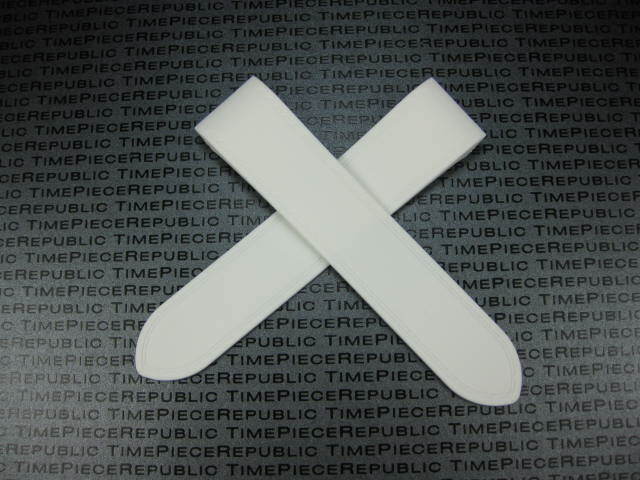 New 20mm PU Rubber Strap CARTIER SANTOS 100 Medium Diver Watch Band White x1