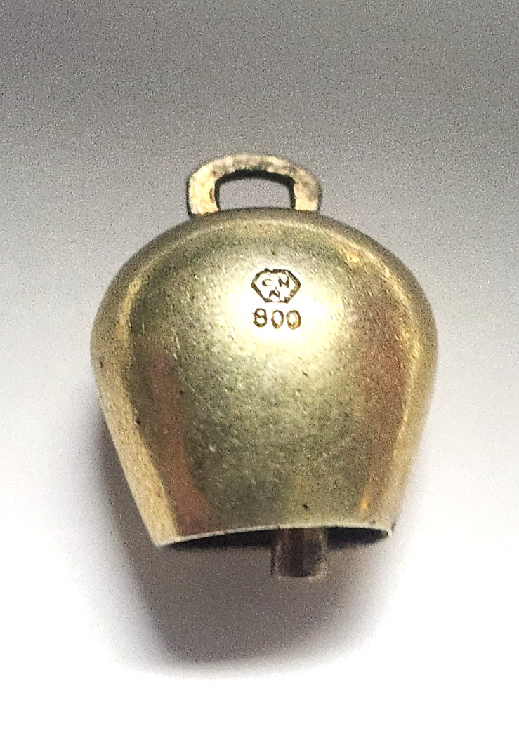 Antique Swiss Cow Bell Charm – 800 Silver