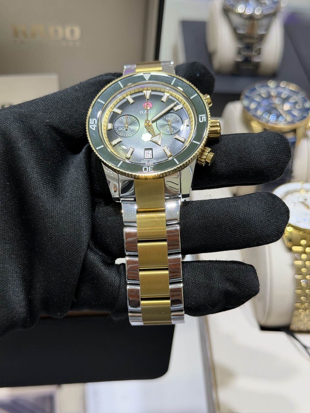 New Rado Captain Cook Chronograph Automatic Green Dial Men’s Watch R32151318