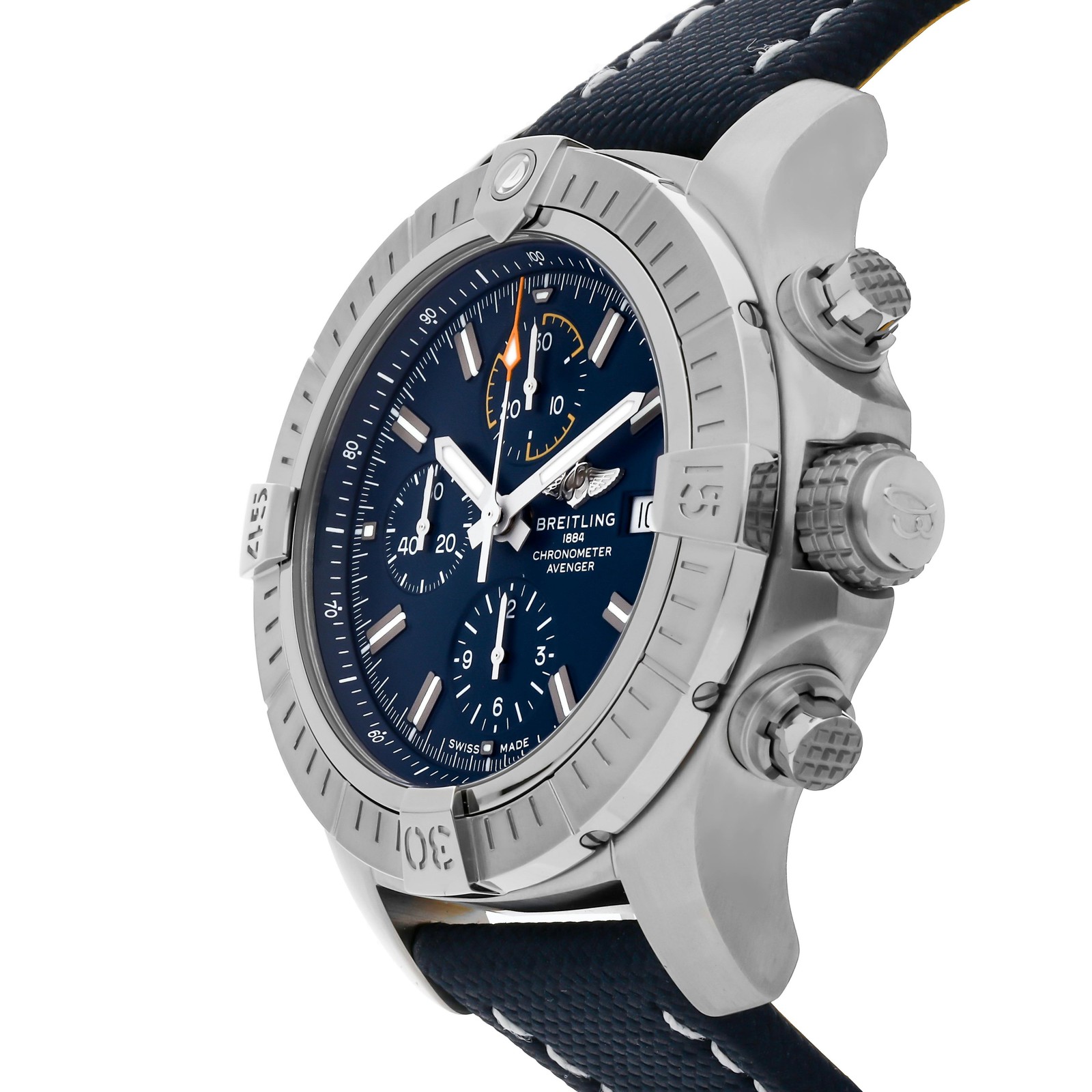 Breitling Avenger Automatic Chronograph Steel Auto 45mm Blue Strap A13317101C1X2