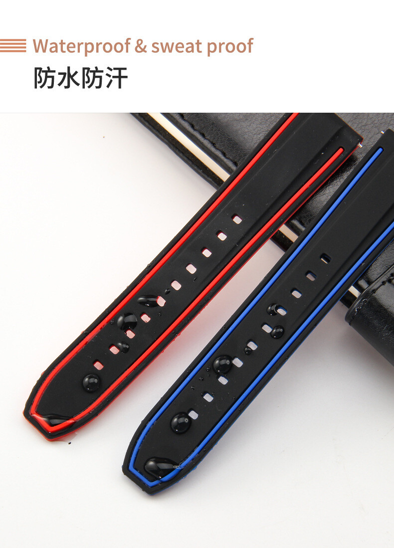 High Quality Rubber Silicone Watch Strap Men’s Waterproof Wristband 20 22 24mm