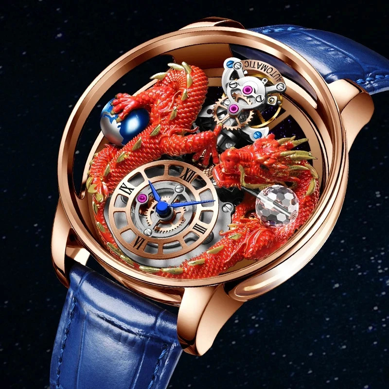 PINDU Celestial Body Series Artisanat Three Dimensional Dragon Watch 16 VARIANTS