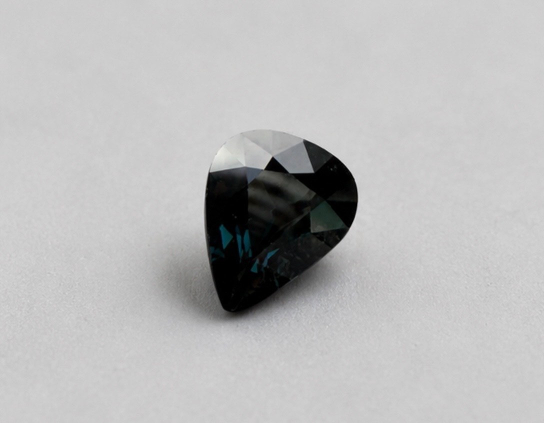 1.67 Ct Natural Cobalt Spinel Tanzania AGA Certified Pear Cut Deep Blue Gem
