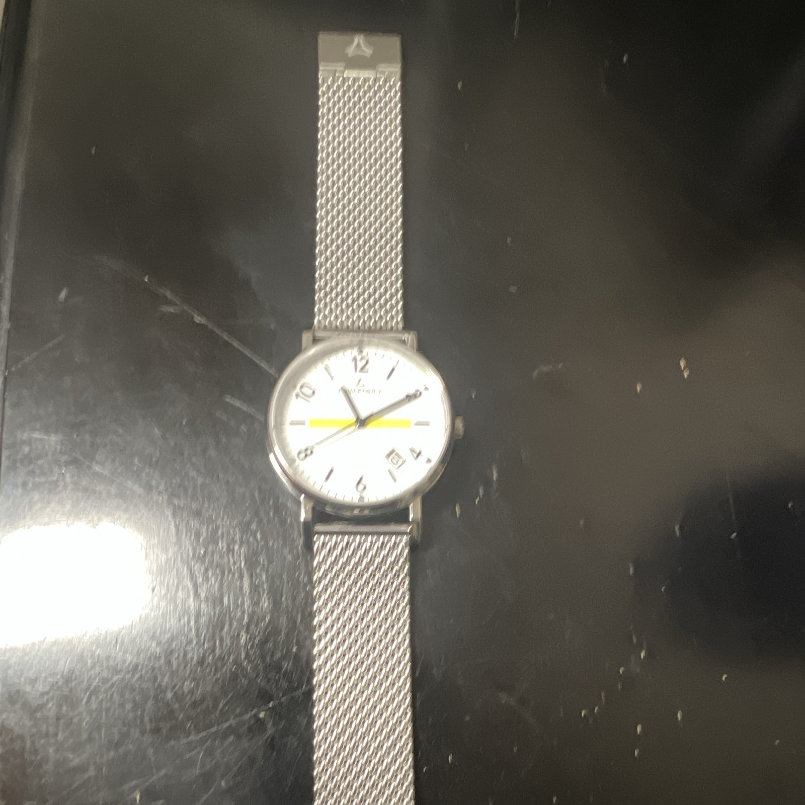 A. W. Fuhla Unisex Analog Quartz White Dial Steel Bracelet Date 30m