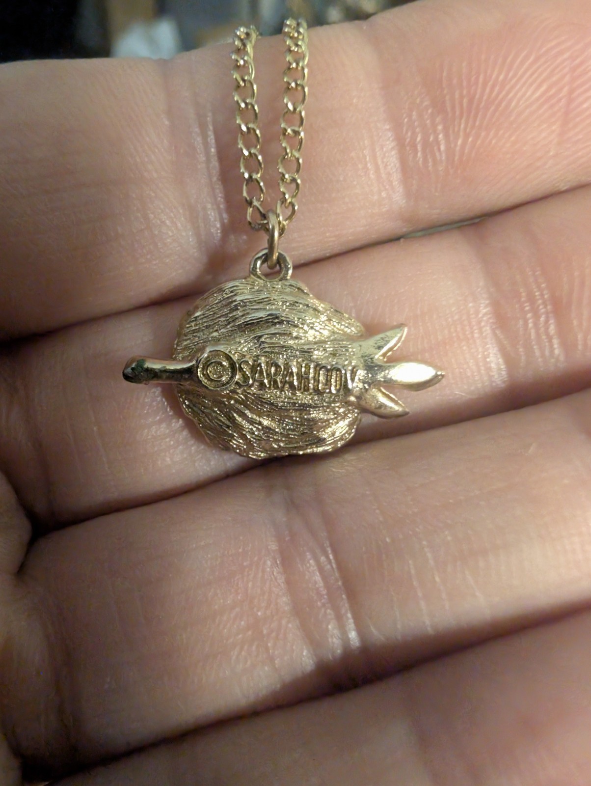 Sarah Coventry Gold Tone Bird Nest Charm Pendant Chain Necklace Pearl Eggs