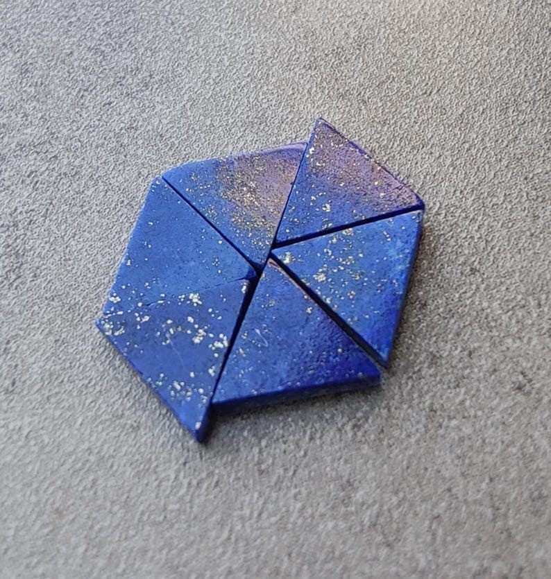 Natural Lapis Lazuli Triangle Shape Flat Cabochon Calibrated Loose Gemstones