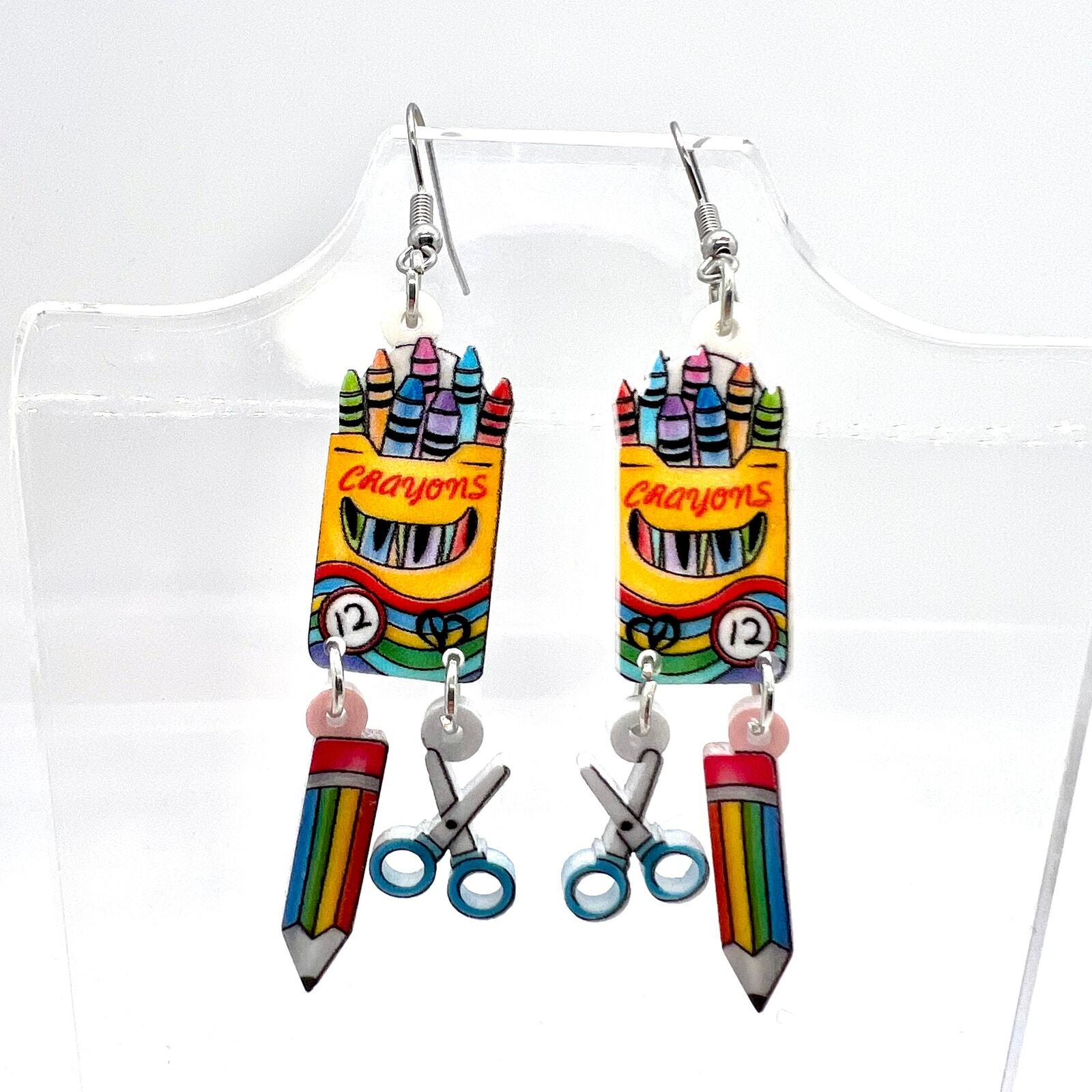 Teacher Earrings – Back To School Accessories – Gifts for Teachers – Crayon Ear