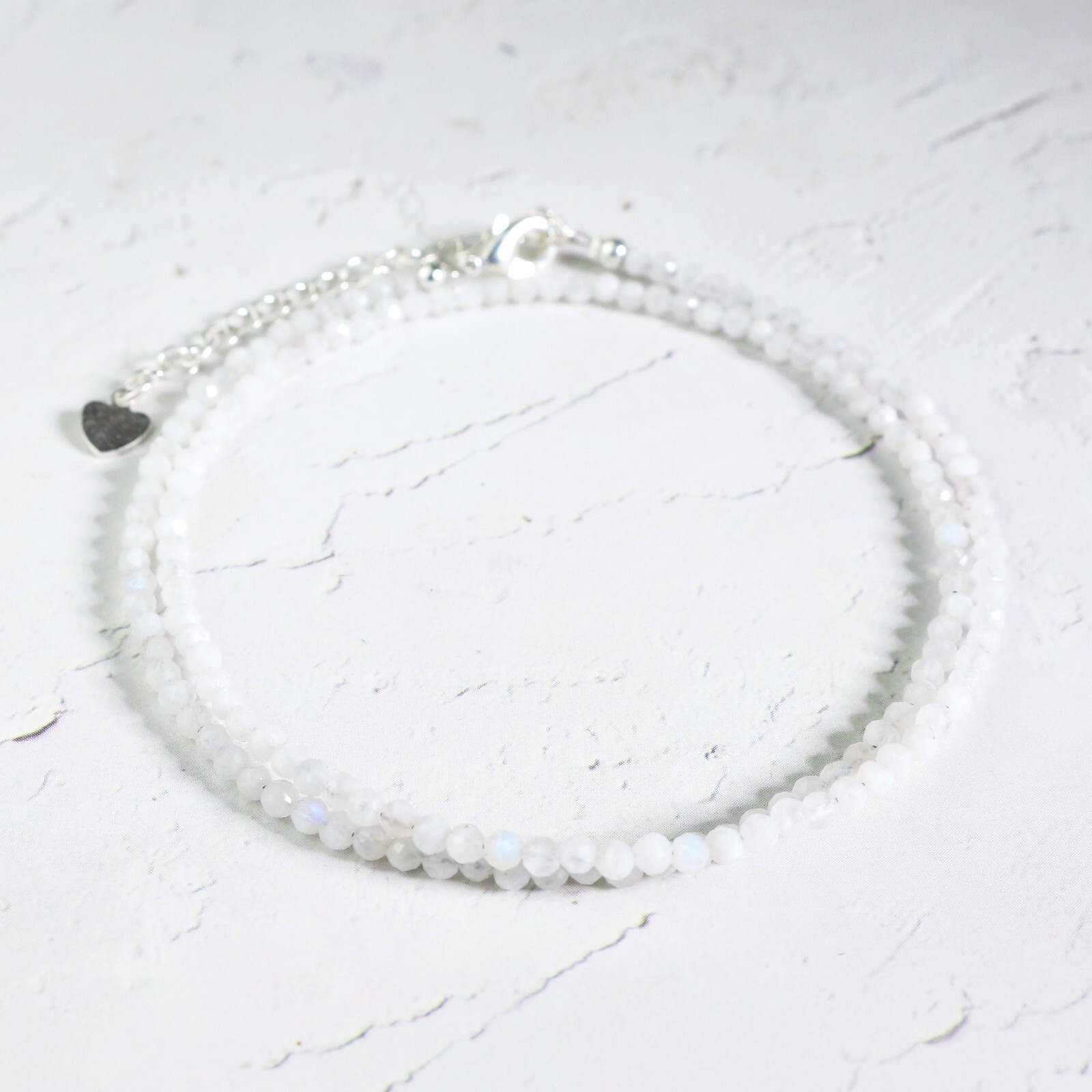 Natural Moonstone Faceted Beaded Choker Handmade White Dainty Gemstone Necklace