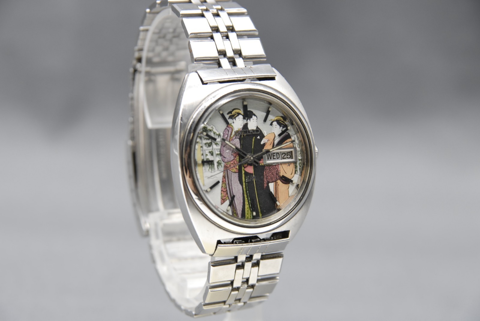 1970y SERVICED [EXC+5]Vintage SEIKO Lord Matic 5606-7140 LM 36mm UKIYOE AT Watch