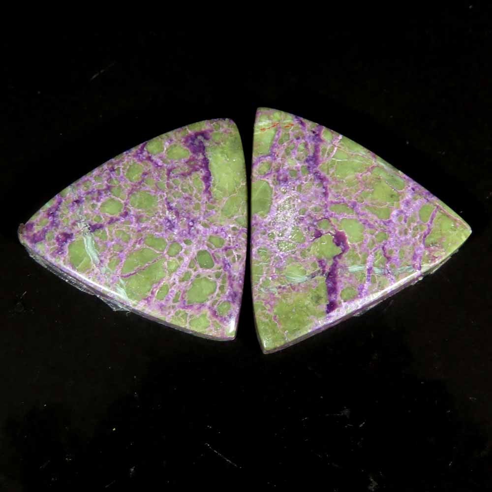 13.30Cts .100%Natural Purpurite Matched Pair Trillion Cab 16x18x3mm Top Gemstone