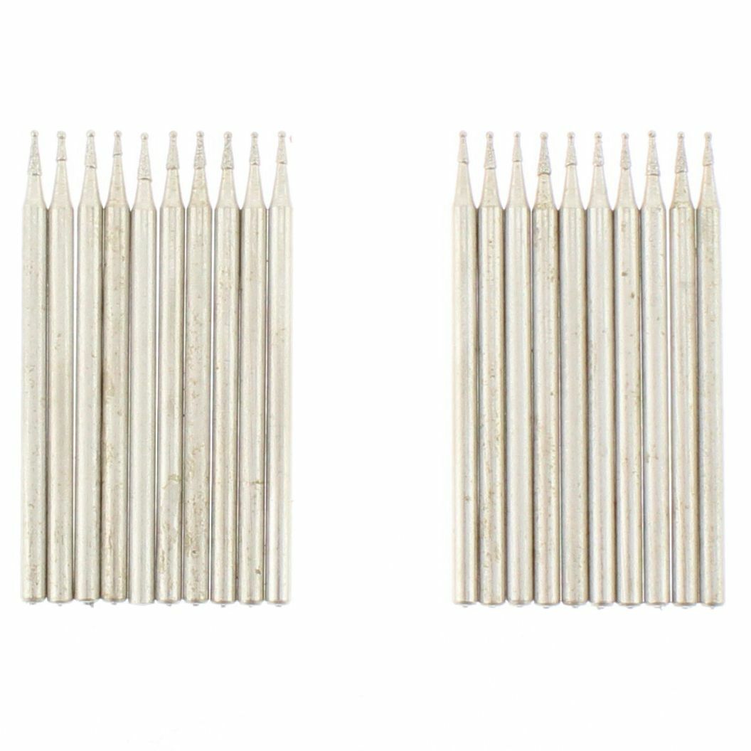 20Pcs Diamond Coated Grinding Bits 0.8mm Carving Round Burr for Dremel Tools