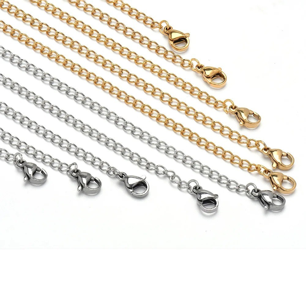 2-Pack Extender /Safety Chain Extender Necklace Bracelet Lobster lock 1″ To 6″