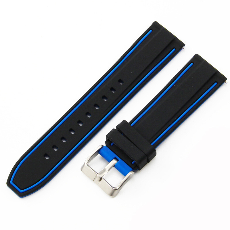 High Quality Rubber Silicone Watch Strap Men’s Waterproof Wristband 20 22 24mm