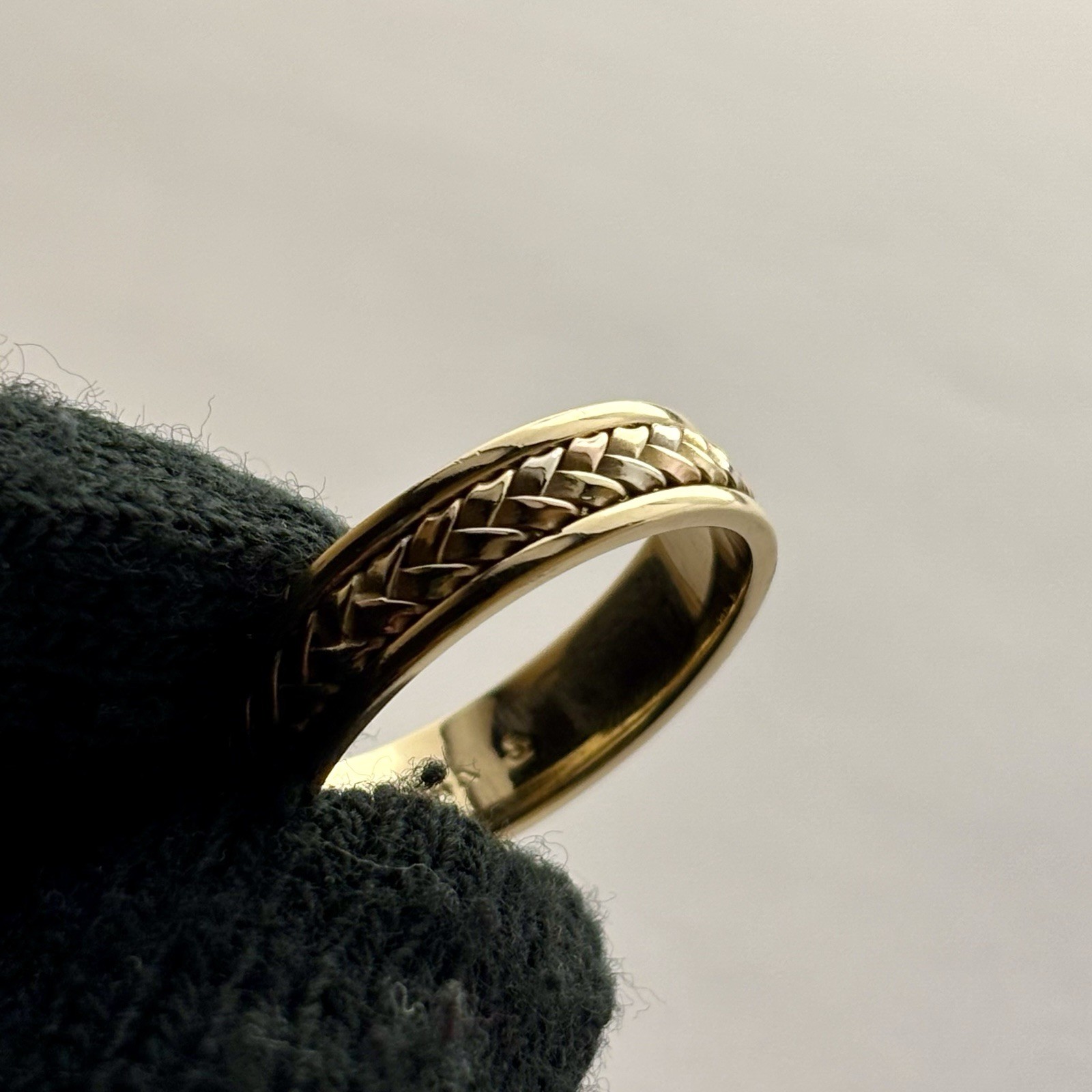 14K Solid Tri-Color Gold Braided Band Ring Size 10.5