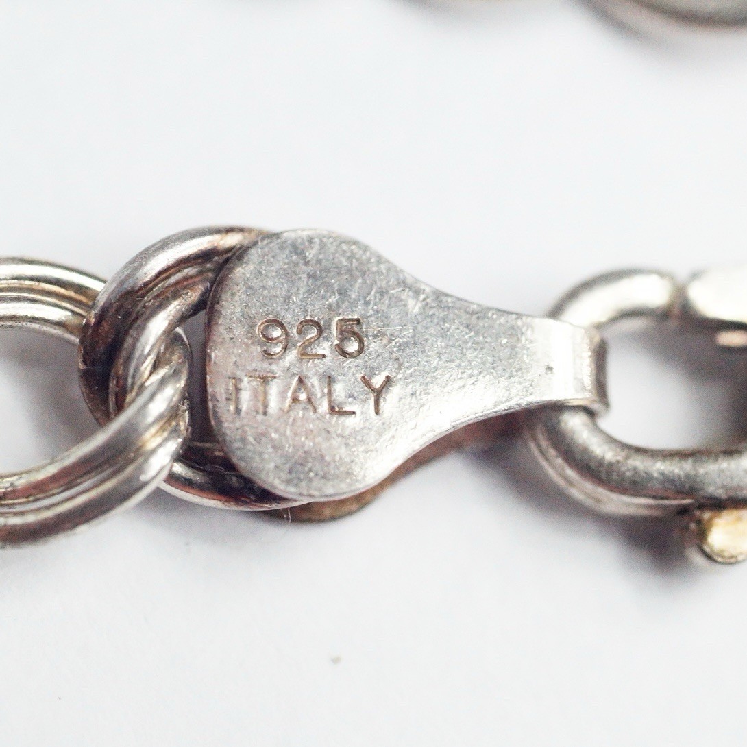 Sterling silver parallelo double link chain bracelet Italy Star 620 AR 7.71 g