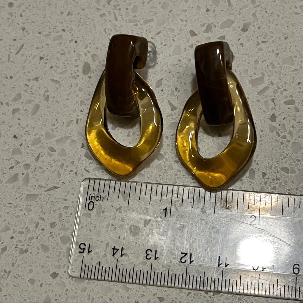 Transparent coffee brown Drop GeometricDangle Earrings