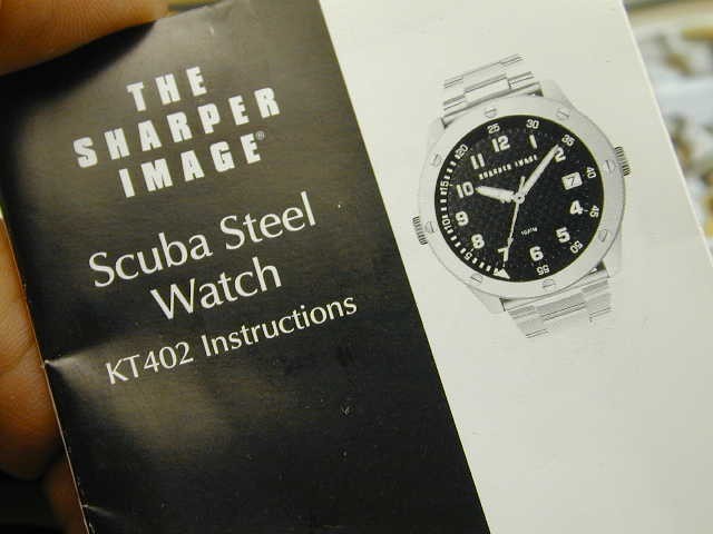 SHARPER IMAGE SCUBA STEEL MANS WRIST WATCH BRAND NEW IN BOX WITH PAPERS