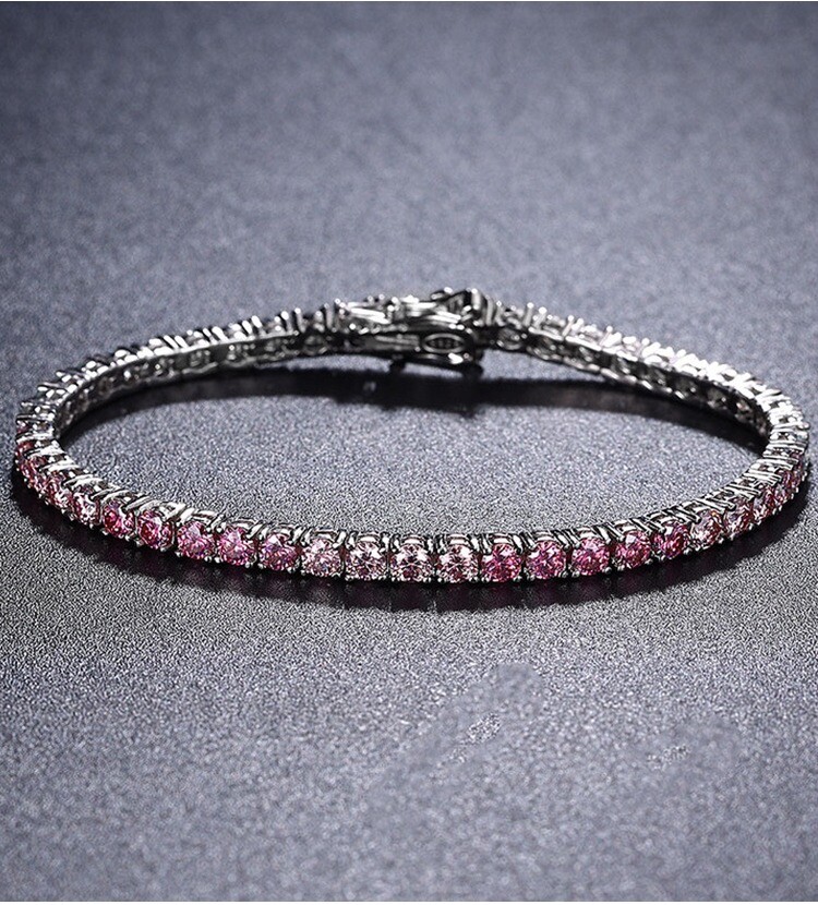 3mm Real Moissanite Tennis Chain Bracelet 925 Sterling Silver Pass Tester Hiphop