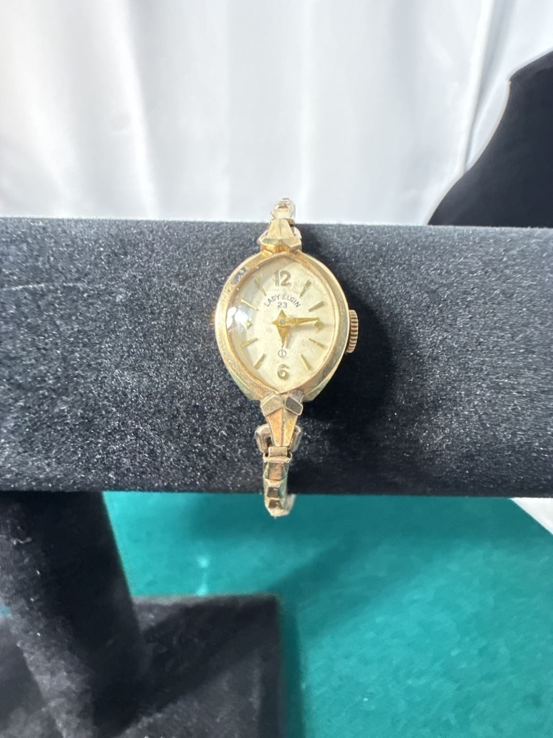 Vintage Lady Elgin 23 Jewel 10K Gold Filled Cocktail Wristwatch