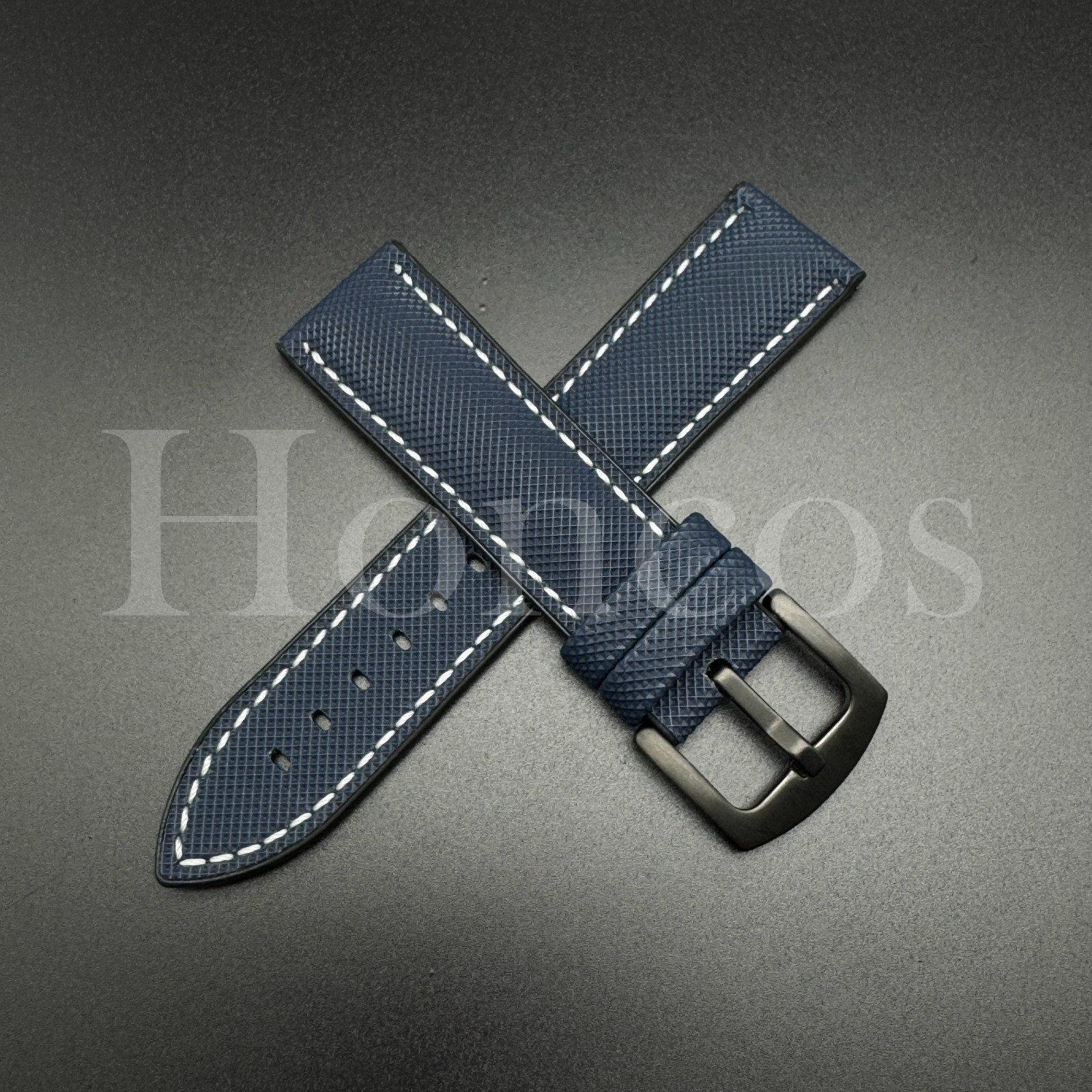 20 22 MM Blue/White Hybrid Nylon Rubber Strap Watch Band Buckle fits for Timex